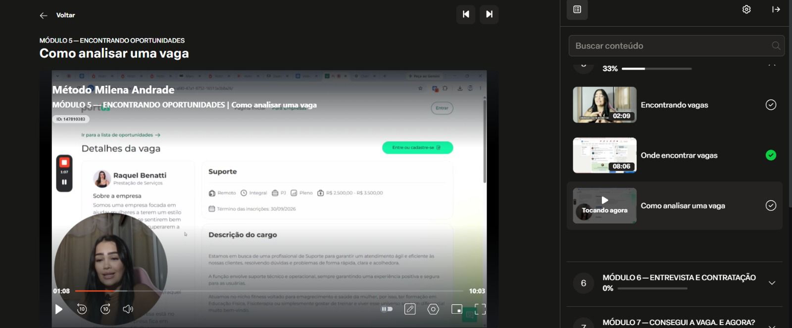 Módulo Preparação dentro da plataforma